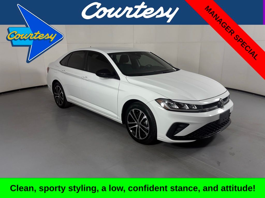 White 2025 Volkswagen Jetta Sport FWD Sedan Front-Wheel Drive 8-Speed Automatic