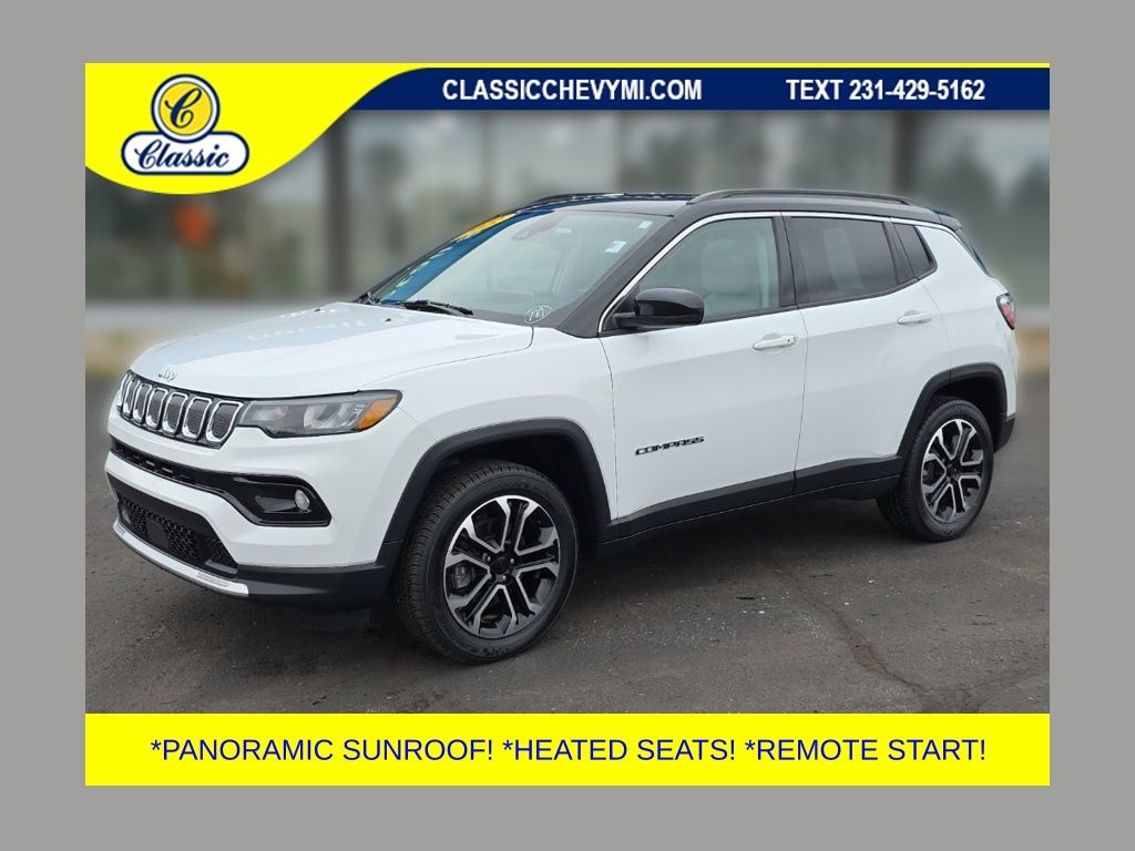 Bright White Clearcoat 2022 Jeep Compass SUV / Crossover Four-Wheel Drive 9-Speed Automatic