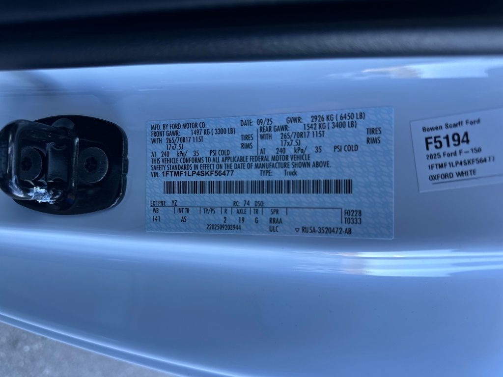New 2025 Ford F-150 Regular Cab 8' Box XL