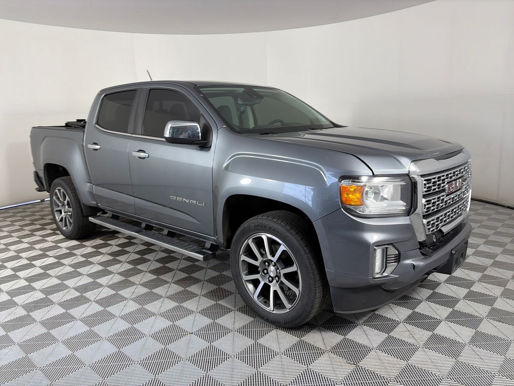 Gray (Satin Steel Metallic) 2022 GMC Canyon Pickup Truck Four-Wheel Drive 8-Speed Automatic
