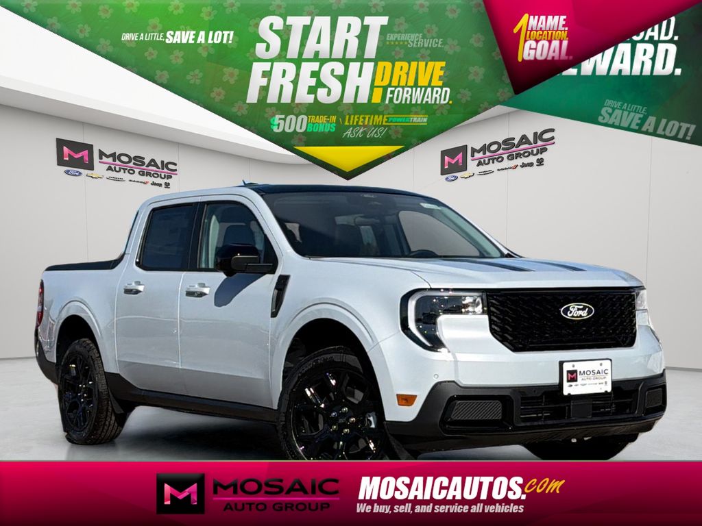 Space White Metallic 2026 Ford Maverick Lariat SuperCrew AWD Pickup Truck All-Wheel Drive 8-Speed Automatic