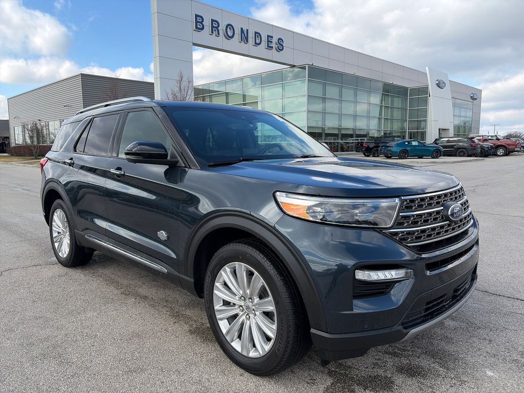 Stone Blue Metallic 2023 Ford Explorer King Ranch AWD SUV / Crossover All-Wheel Drive Automatic
