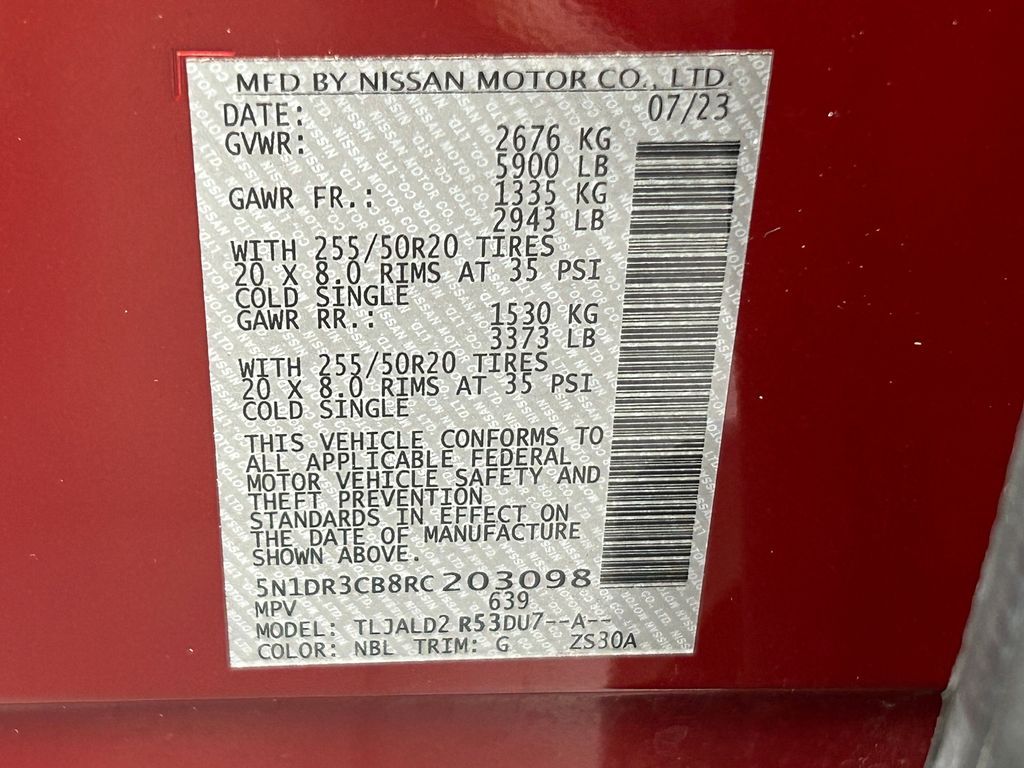 Used 2024 Scarlet Ember Nissan SL image 58