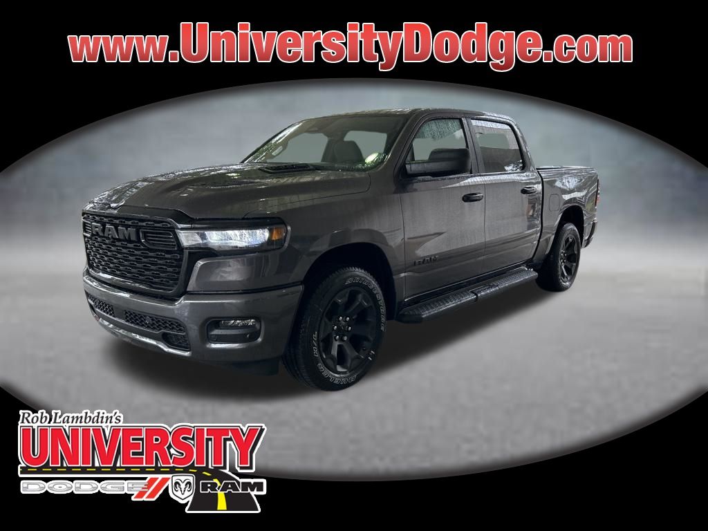 Gray (Granite Crystal Metallic Clearcoat) 2025 RAM 1500 Tradesman Crew Cab 4WD Pickup Truck Four-Wheel Drive 8-Speed Automatic