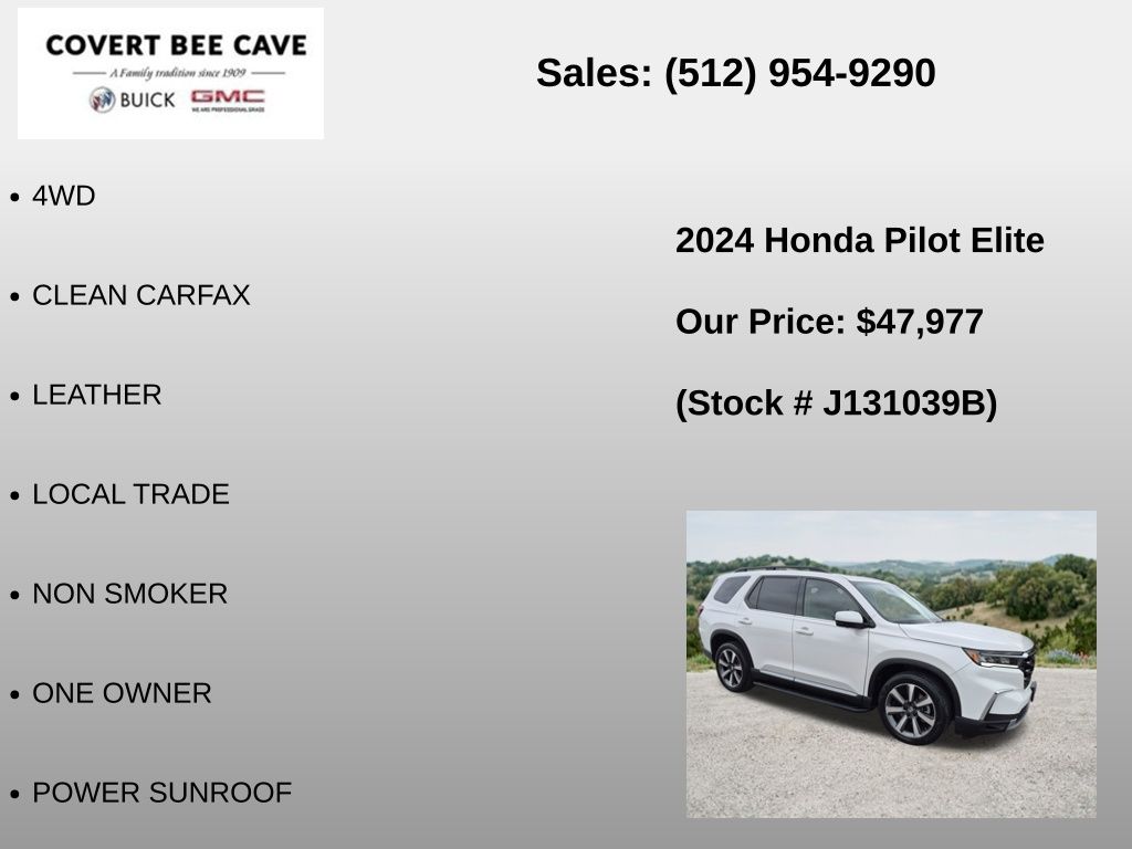 Used Car 2024 Honda Pilot  Elite For Sale Under $50,000 In Austin, Texas
