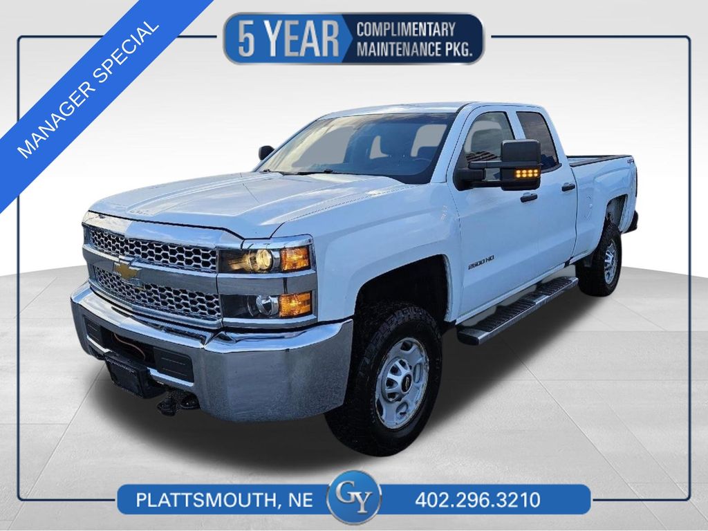 Summit White 2019 Chevrolet Silverado 2500HD Work Truck Double Cab 4WD Pickup Truck Four-Wheel Drive 6-Speed Automatic Overdrive