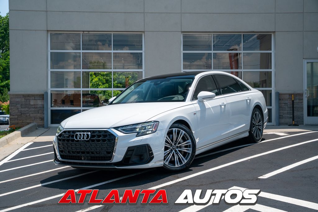 White 2023 Audi A8 L quattro 55 TFSI Sedan All-Wheel Drive 8-Speed Automatic