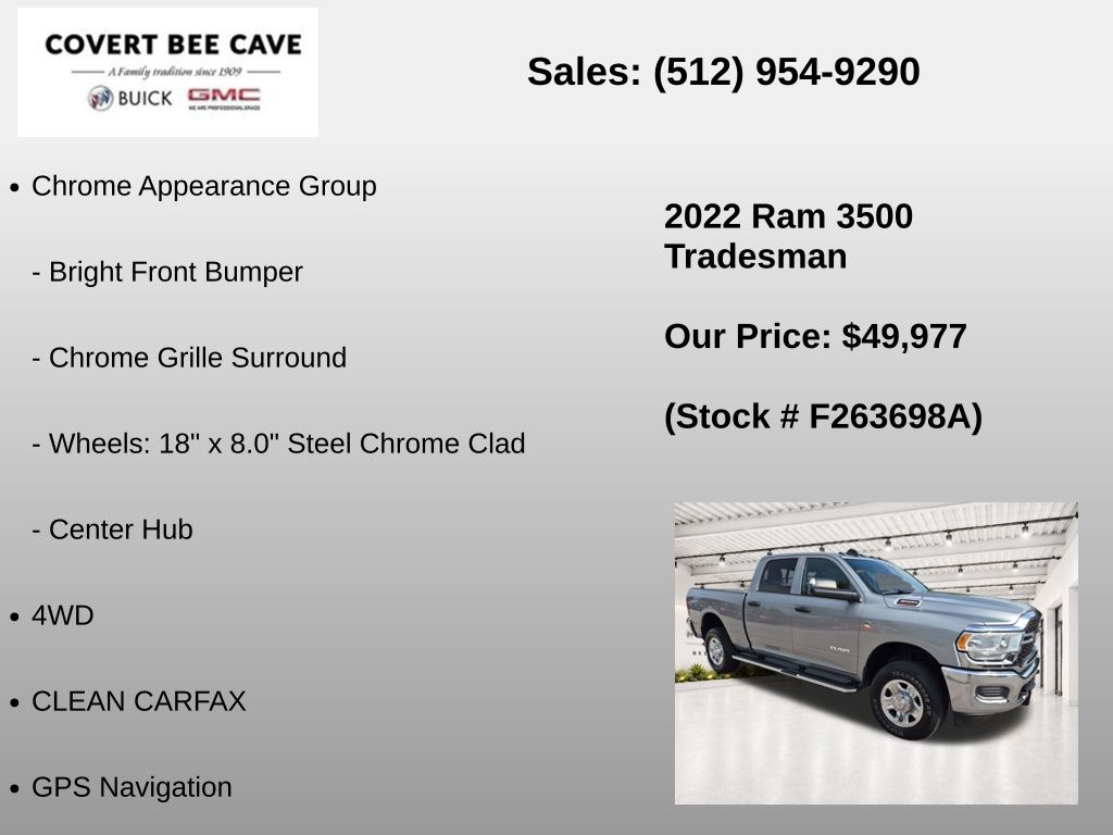 Used Car 2022 Ram 3500  Tradesman For Sale Under $50,000 In Austin, Texas