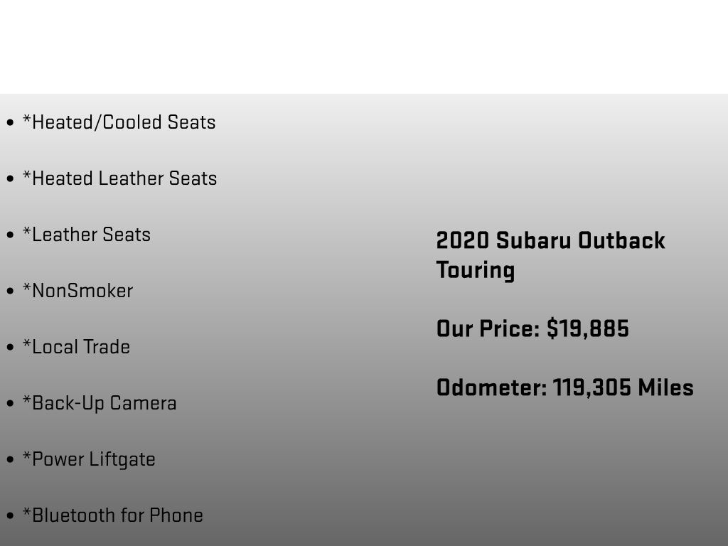 2020 Subaru Outback Touring Black at Bob Ruth Ford