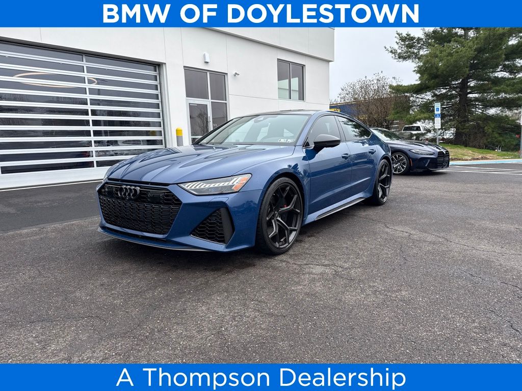 Blue 2024 Audi RS 7 4.0T quattro Performance AWD Sedan All-Wheel Drive 8-Speed Automatic