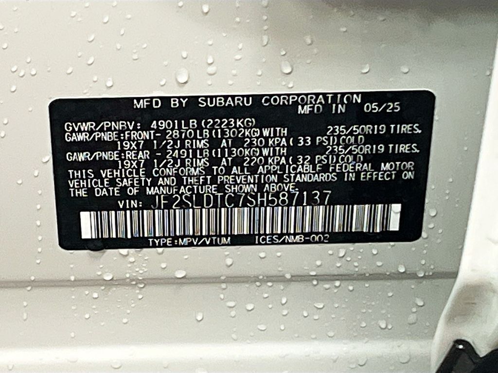 Used 2025 Crystal White Pearl Subaru Touring image 34