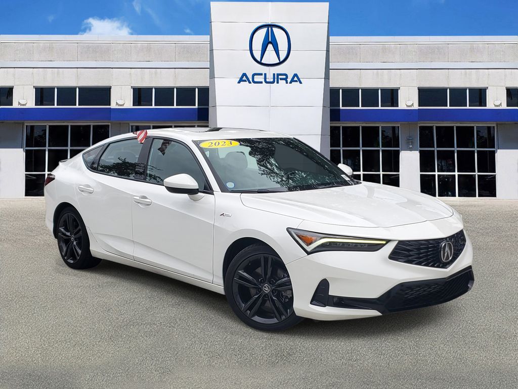 Platinum White Pearl 2023 Acura Integra Sedan Front-Wheel Drive Continuously Variable Transmission
