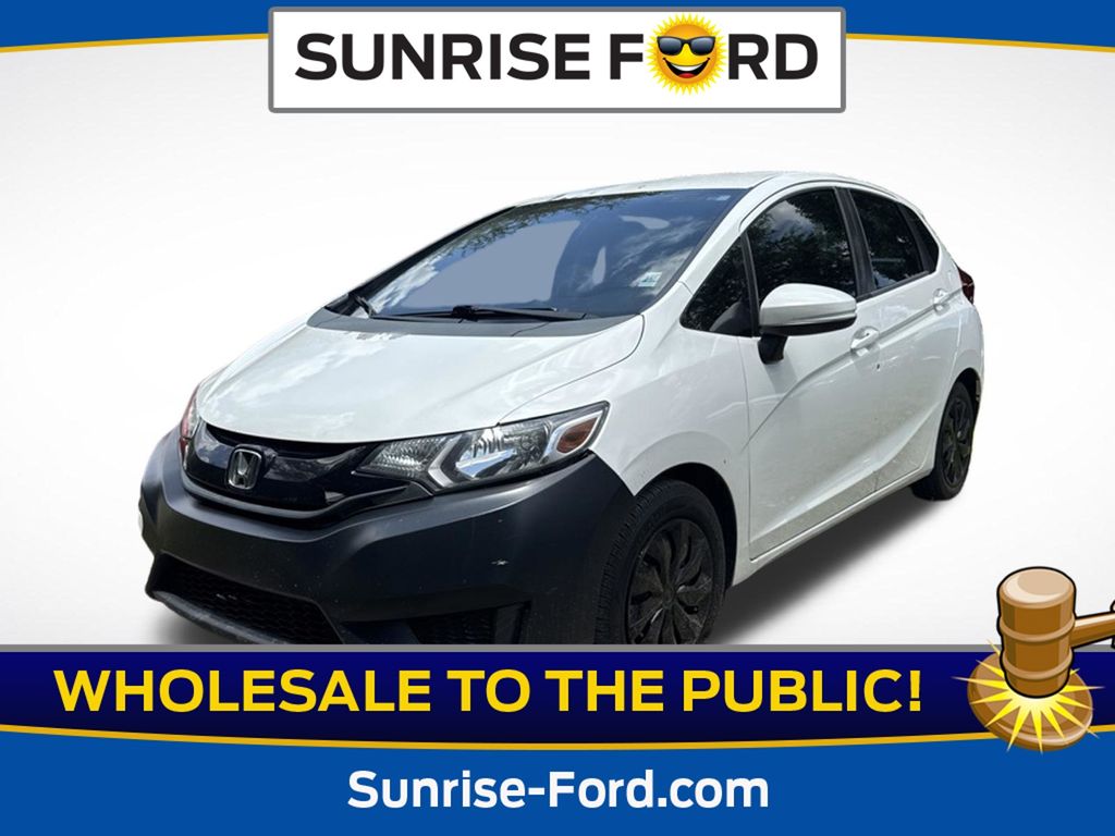 White 2015 Honda Fit Hatchback Front-Wheel Drive Continuously Variable Transmission