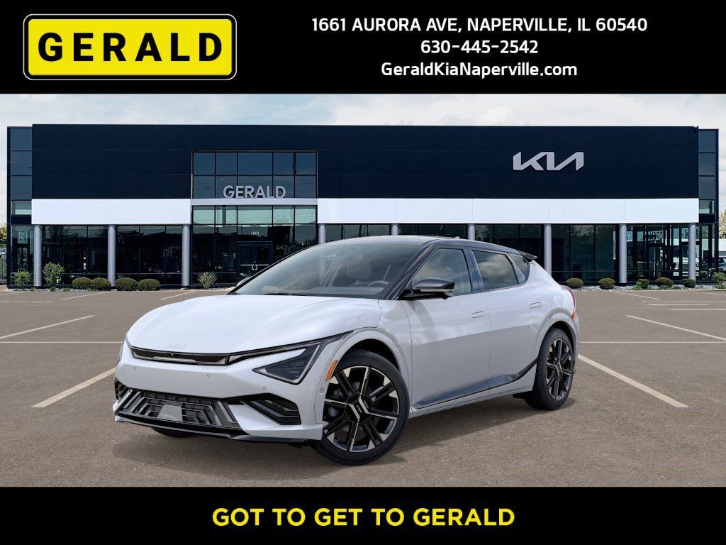 Glacier White Pearl/Black Roof 2026 Kia EV6 GT-Line AWD SUV / Crossover  1-Speed Automatic