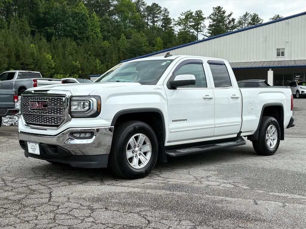 Summit White 2018 GMC Sierra 1500 SLE Double Cab 4WD Pickup Truck Four-Wheel Drive 6-Speed Automatic Overdrive