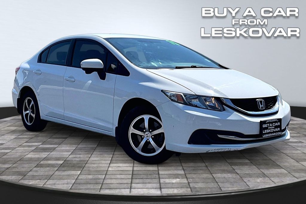White 2015 Honda Civic Sedan Front-Wheel Drive Continuously Variable Transmission