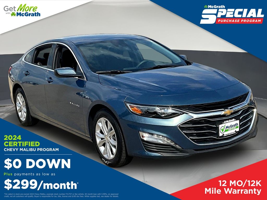 Lakeshore Blue Metallic 2024 Chevrolet Malibu LT with 1LT FWD Sedan Front-Wheel Drive Continuously Variable Transmission
