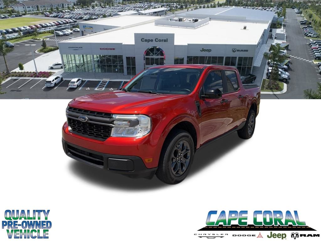 Hot Pepper Red Metallic Tinted Clearcoat 2024 Ford Maverick XLT SuperCrew FWD Pickup Truck Front-Wheel Drive Continuously Variable Transmission