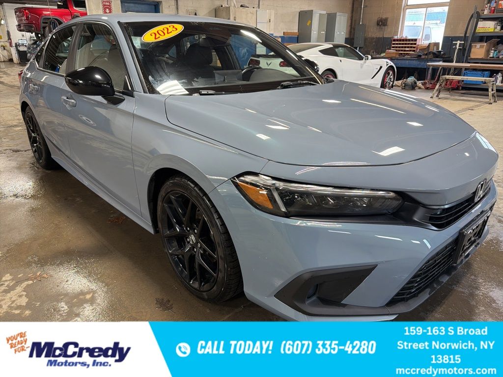 Meteorite Gray Metallic 2023 Honda Civic Sport FWD Sedan Front-Wheel Drive Continuously Variable Transmission