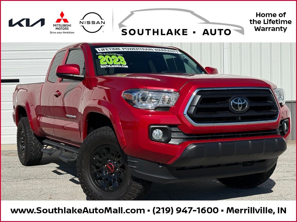 Barcelona Red Metallic 2023 Toyota Tacoma SR5 I4 Access Cab RWD Pickup Truck 4X2 6-Speed Automatic