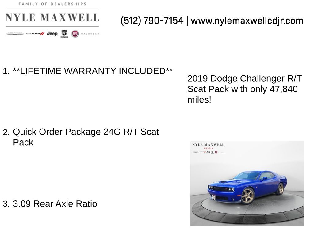 Used Car 2019 Dodge Challenger  R/t Scat Pack For Sale Under $35,000 In Austin, Texas
