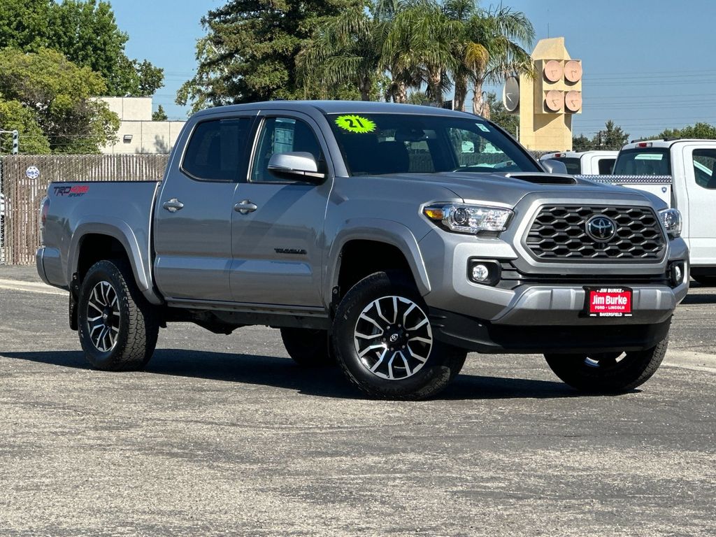Silver Sky Metallic 2021 Toyota Tacoma TRD Sport Double Cab 4WD Pickup Truck Four-Wheel Drive 6-Speed Automatic