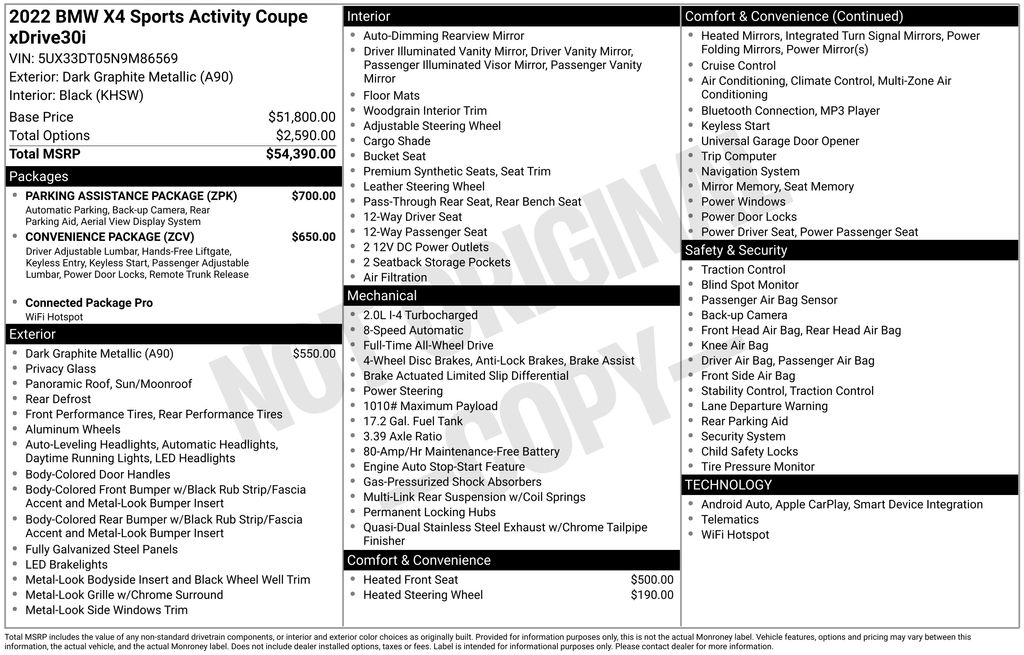 Used Car 2022 Bmw X4  Xdrive30i For Sale Under $35,000 In Austin, Texas