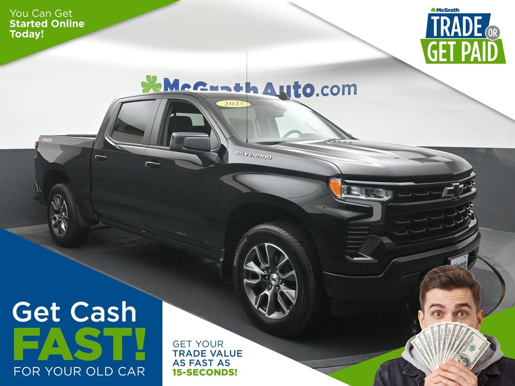 Black 2025 Chevrolet Silverado 1500 RST Crew Cab 4WD Pickup Truck Four-Wheel Drive Automatic