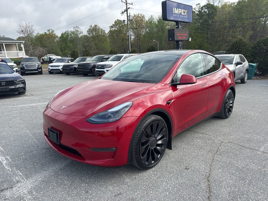 Red Multi-Coat 2022 Tesla Model Y Performance AWD SUV / Crossover All-Wheel Drive 1-Speed Automatic