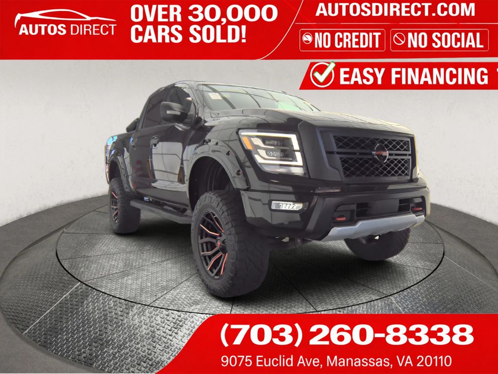 Super Black 2021 Nissan Titan Pickup Truck Four-Wheel Drive 9-Speed Automatic