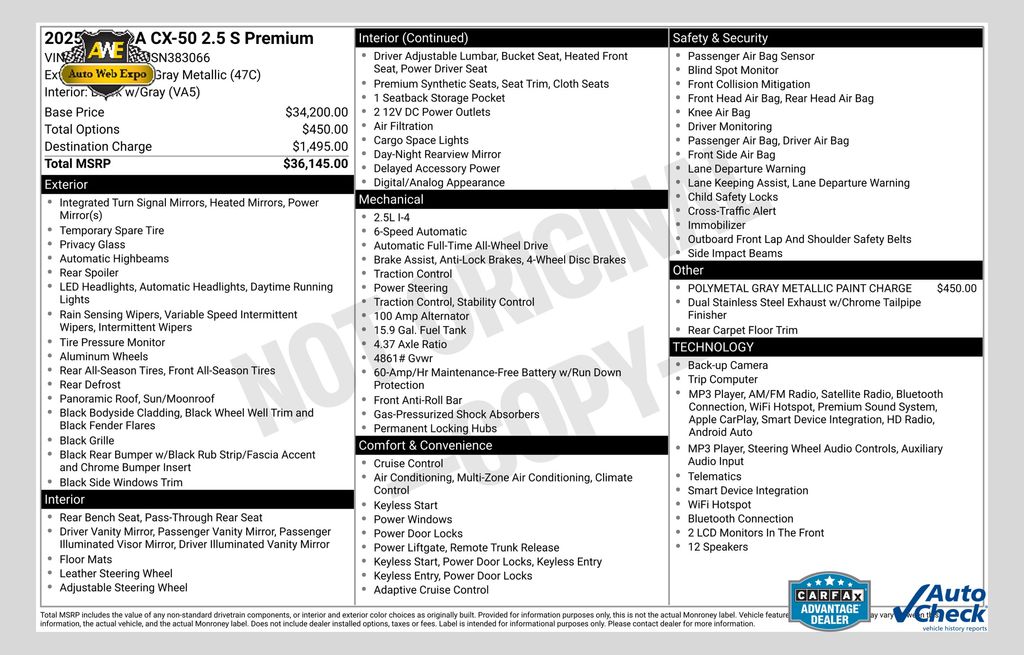 Polymetal Gray Metallic 2025 Mazda CX-50 SUV / Crossover All-Wheel Drive 6-Speed Automatic