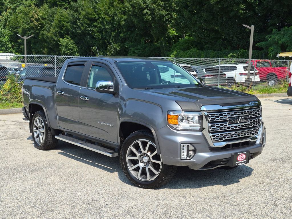 Gray (Satin Steel Metallic) 2022 GMC Canyon Pickup Truck Four-Wheel Drive 8-Speed Automatic