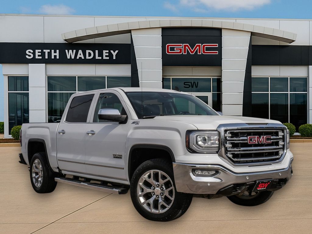 Summit White 2018 GMC Sierra 1500 SLT Crew Cab 4WD Pickup Truck Four-Wheel Drive 6-Speed Automatic Overdrive