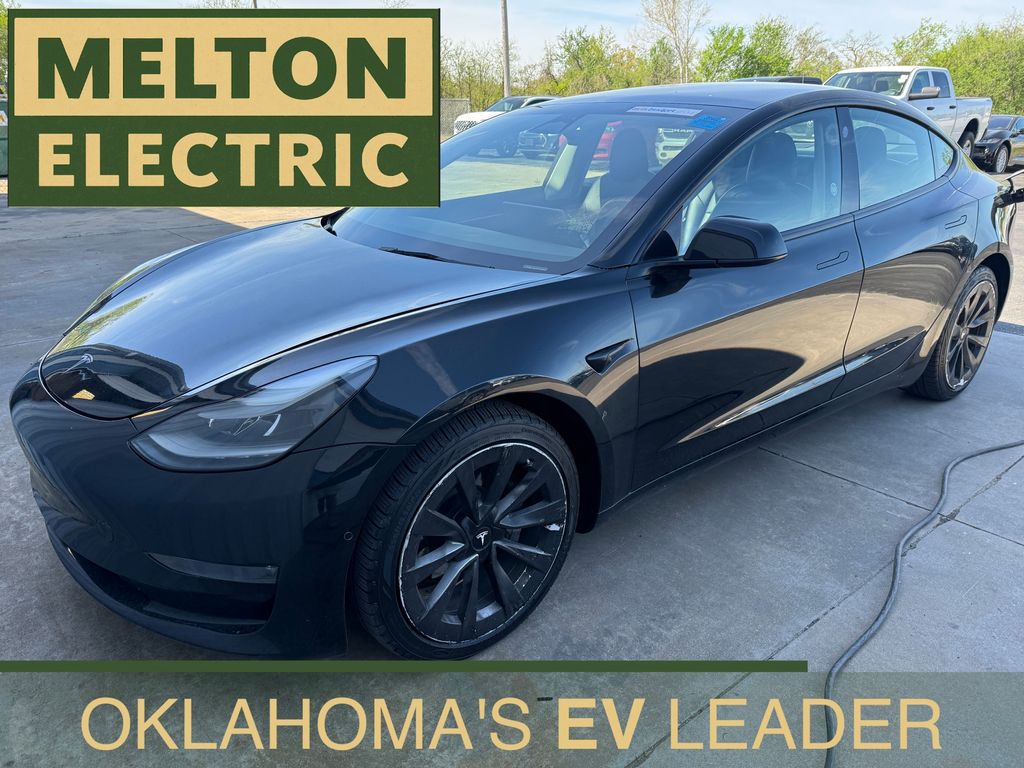 Solid Black 2022 Tesla Model 3 Long Range AWD Sedan All-Wheel Drive 1-Speed Automatic