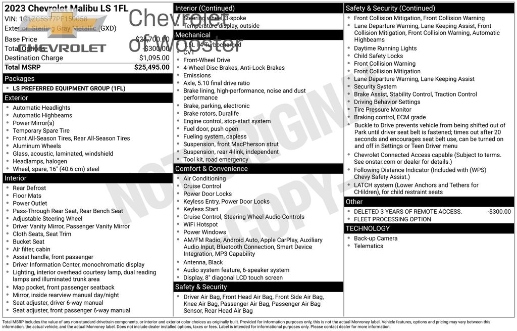 2023 Chevrolet Malibu 1FL