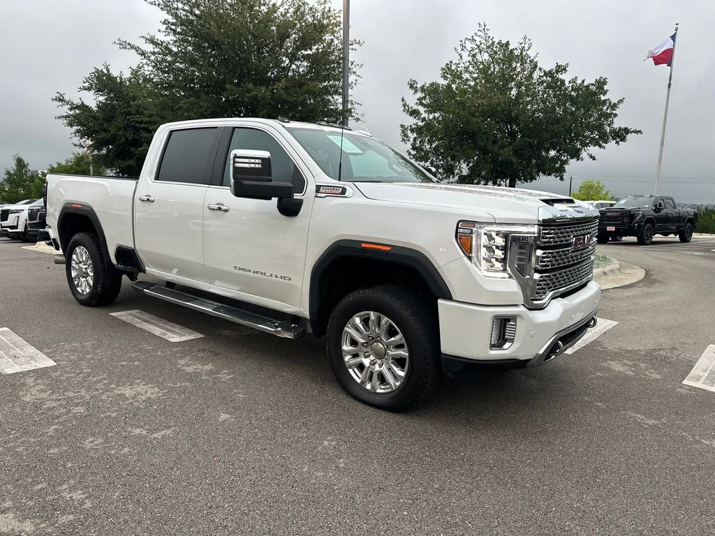 White Frost 2023 GMC Sierra 2500HD Denali Crew Cab 4WD Pickup Truck Four-Wheel Drive Automatic