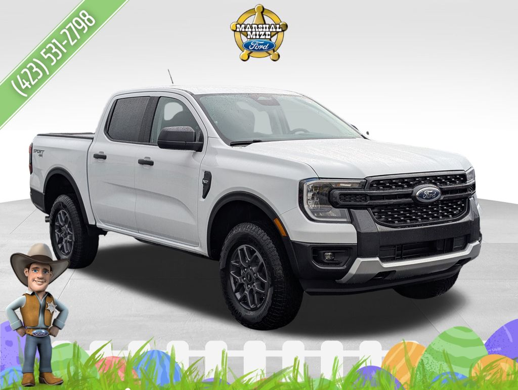 Oxford White 2025 Ford Ranger XLT SuperCrew 4WD Pickup Truck Four-Wheel Drive Automatic