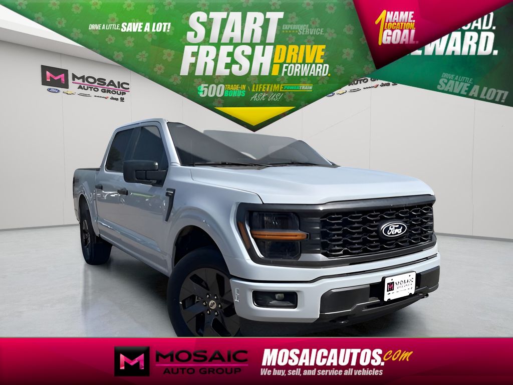 Space White Metallic 2025 Ford F-150 STX 4dr SuperCrew 4WD Pickup Truck Four-Wheel Drive Automatic