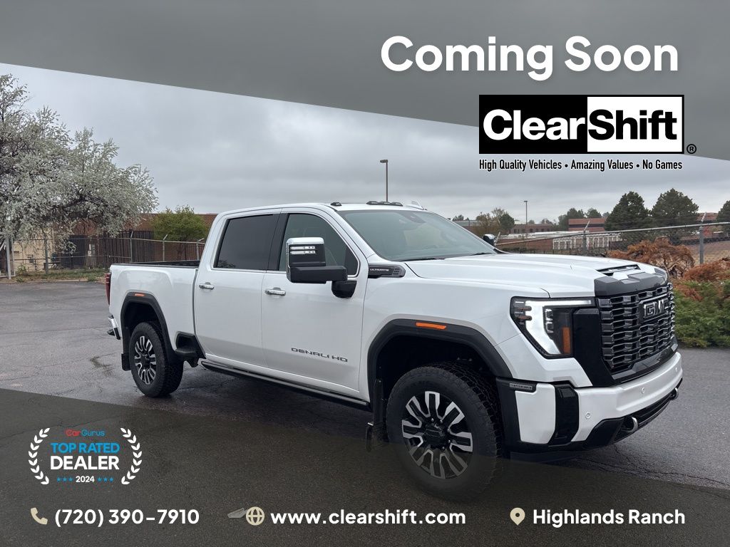 White Frost Tricoat 2025 GMC Sierra 3500HD Denali Ultimate Crew Cab 4WD Pickup Truck Four-Wheel Drive Automatic