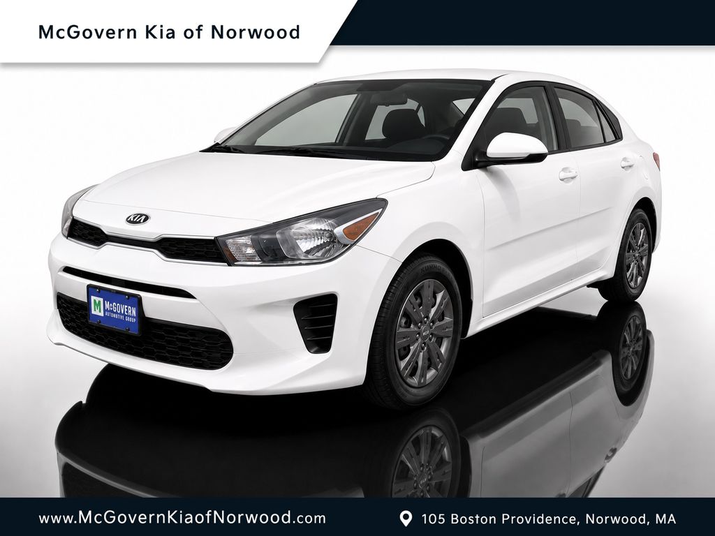 Clear White 2020 Kia Rio Sedan Front-Wheel Drive Continuously Variable Transmission