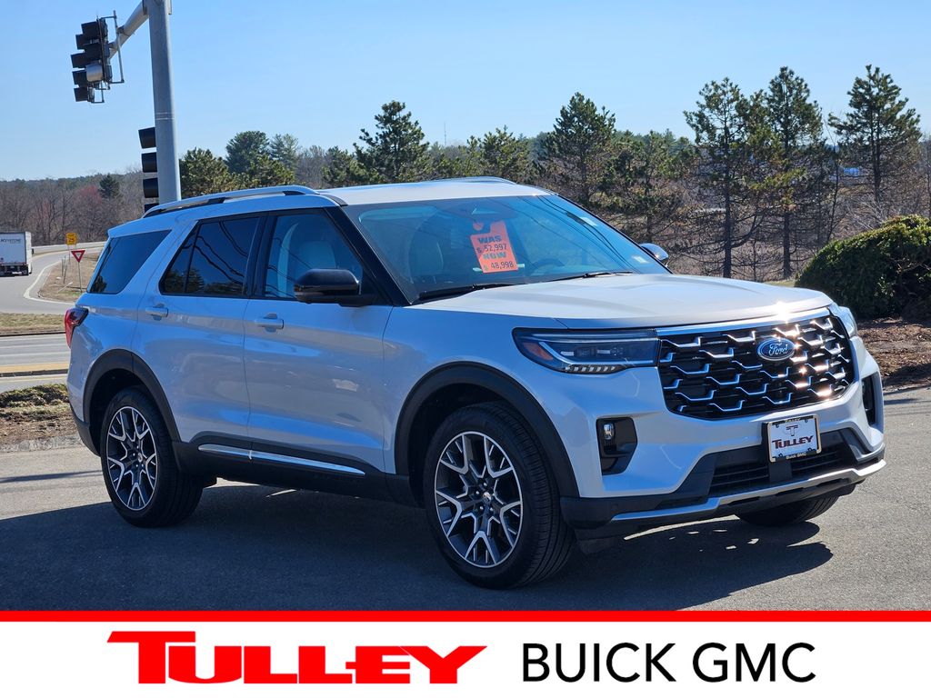 White Metallic 2025 Ford Explorer Platinum AWD SUV / Crossover All-Wheel Drive Automatic