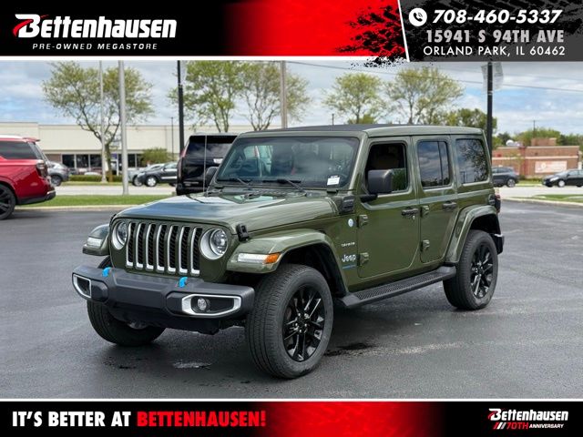 Sarge Green Clearcoat 2023 Jeep Wrangler 4xe Sahara 4WD SUV / Crossover Four-Wheel Drive 8-Speed Automatic