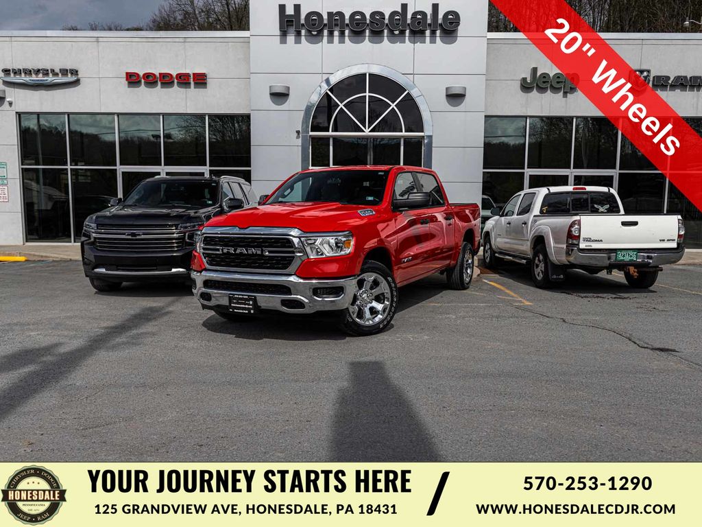 Flame Red Clearcoat 2023 RAM 1500 Pickup Truck Four-Wheel Drive 8-Speed Automatic