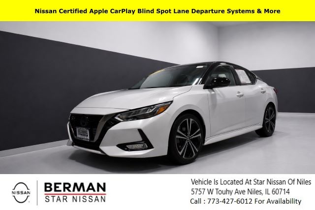 Aspen White Tricoat/Super Black 2023 Nissan Sentra SR FWD Sedan Front-Wheel Drive Continuously Variable Transmission