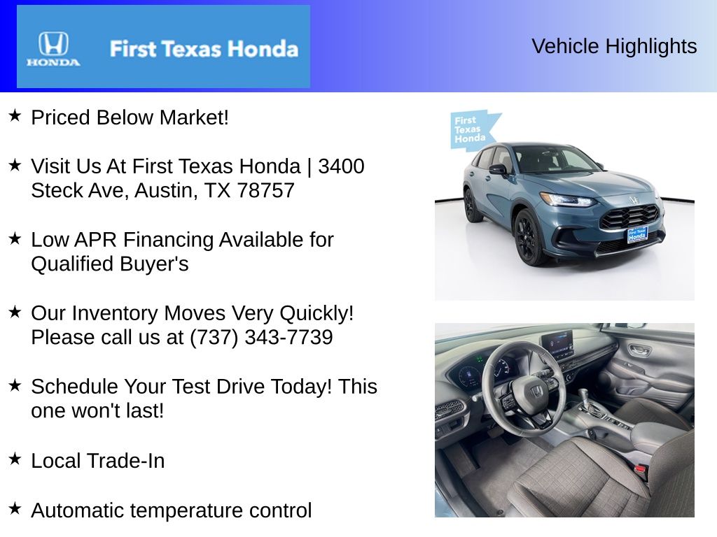 Used Car 2024 Honda Hr-v  Sport For Sale Under $25,000 In Austin, Texas
