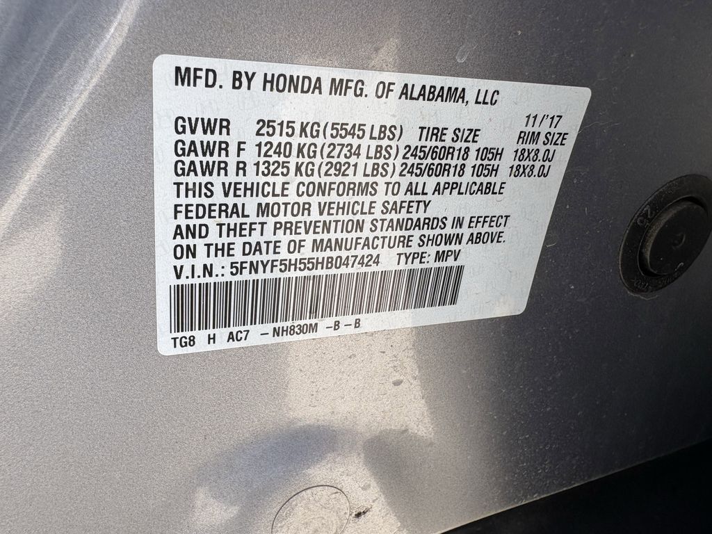 Used 2017 Lunar Silver Metallic Honda EX-L image 23