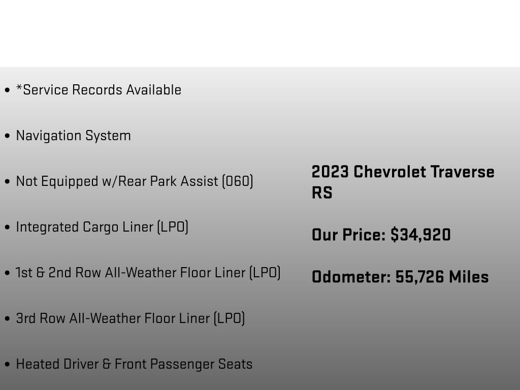 2023 Chevrolet Traverse RS Black at Luther Ford