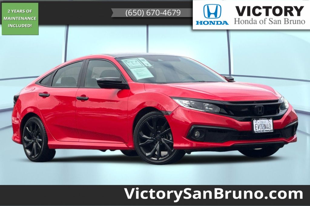 Rallye Red 2020 Honda Civic Sedan Front-Wheel Drive Continuously Variable Transmission