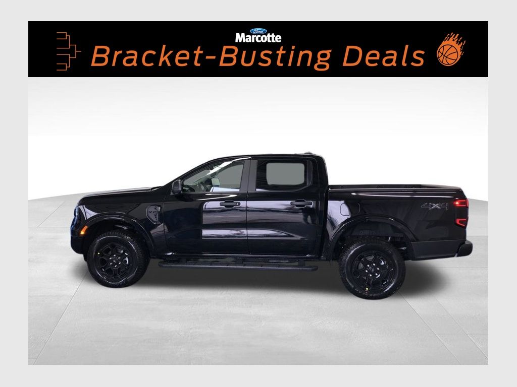 Shadow Black 2025 Ford Ranger XLT SuperCrew 4WD Pickup Truck Four-Wheel Drive Automatic