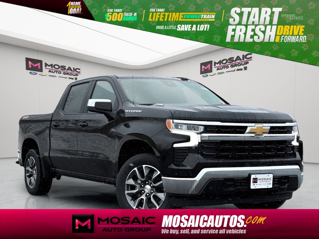 Black 2026 Chevrolet Silverado 1500 LT Crew Cab 4WD Pickup Truck Four-Wheel Drive 8-Speed Automatic